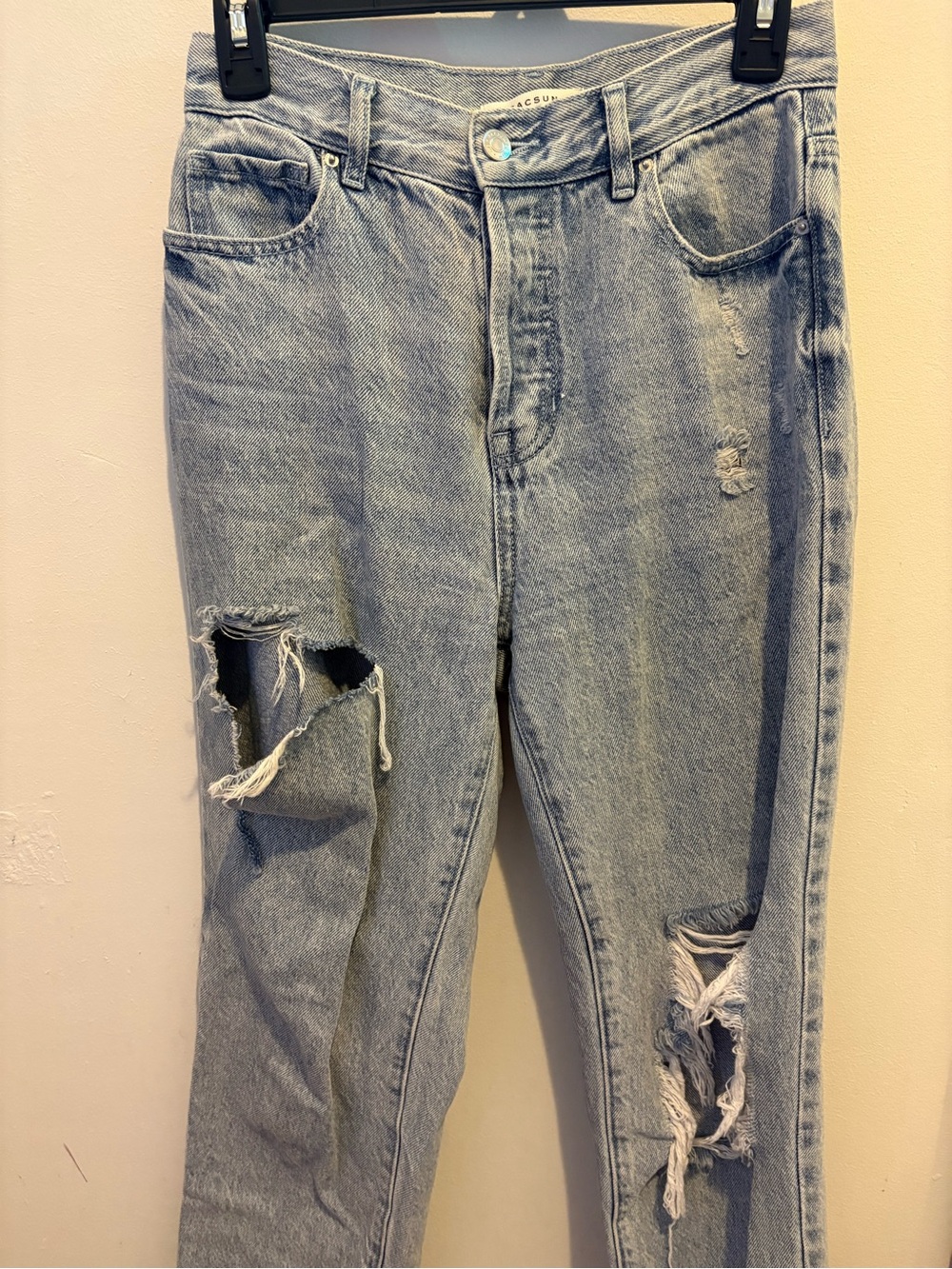 PacSun Light-Wash Distressed High-Rise Straight Jeans - Size 25